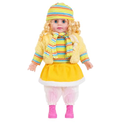 Image of SHAKTISM Poem Doll Small Singing Songs Doll - 50 cm Big Size Musical Plush Soft Doll with Sound, Cute Clothing Doll Toy for Kids & Toddlers, Gift for Girls Age 1-6 Years (Yellow)
