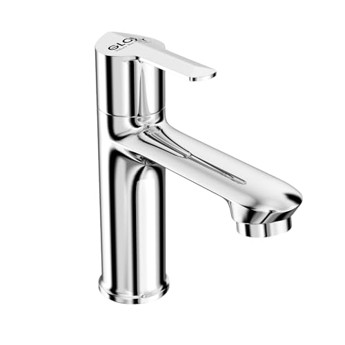 Image of GLOXY Premium Deck Mount Pillar Tap for Bathroom with Chrome Finished Lotus Lever - Single Lever Wash Basin Tap for Bathroom, Gardens & Kitchen Sinks - 10 Years Warranty