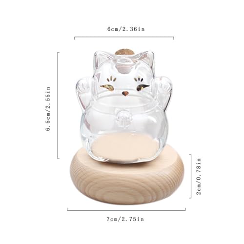 Hucha de gato transparente tarro para monedas pequeño contenedor decorativo de deseos 3