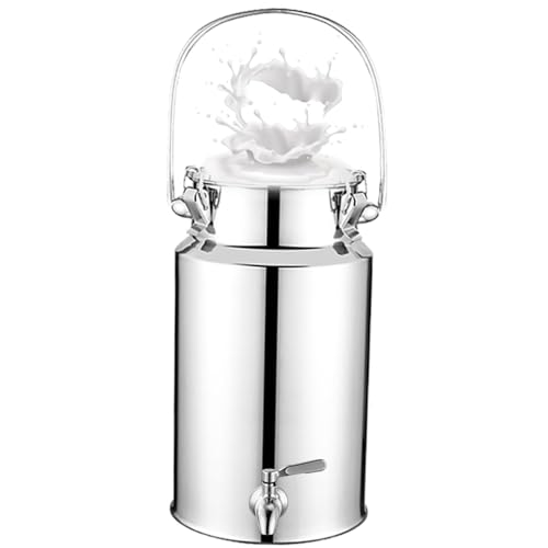 Bidon Alimentaire 10l Avec Robinet,Pot a Lait Inox Couvercle Pour Huile Et Aliments Pour Stockage,Capacity-3L