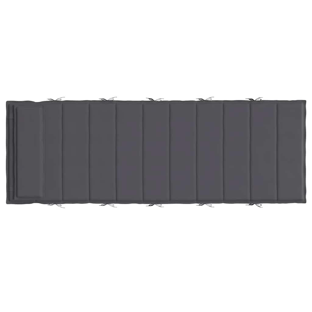 Nakładka na leżak, antracytowa tkanina Oxford, 180 x 60 x 4 cm, z antypoślizgowymi taśmami, wodoodporna, ergonomicznie wyściełana, do ogrodu, na balkon, taras, komfort wewnątrz i na zewnątrz