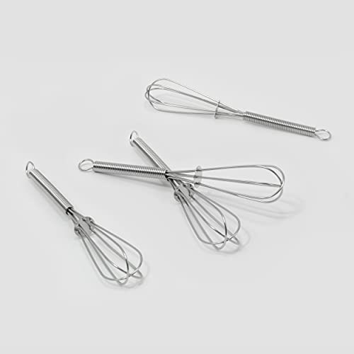 ExcelSteel Schneebesen mit biegbarem Griff, 4er Set: 12,7 cm, Edelstahl Cover