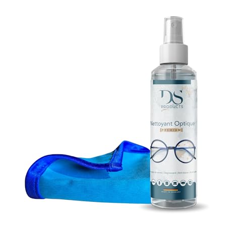 Spray Lunettes Nettoyant 200ml avec chiffon en microfibre | Spray Nettoyant Verre Anti-Buée Casque de moto, Lunette de ski | Spray Nettoyage PC, Television,...