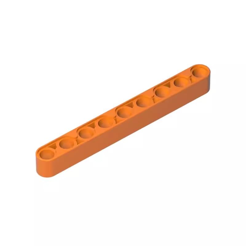 GDS-666 Compatible with LEGO 40490 Technic Beam 1x9 Thick, Orange, 50 PCS