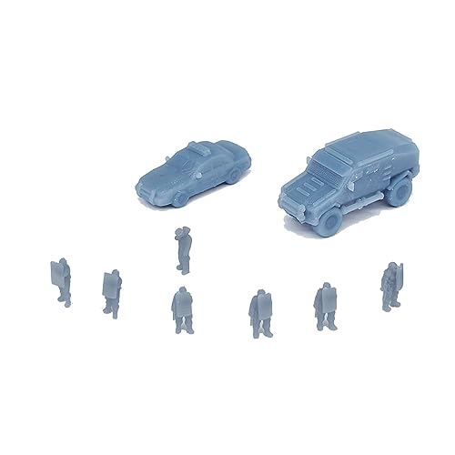 Véhicule et figurine de police échele Z 1:220 accessoire de modélisme ferroviaire urbain