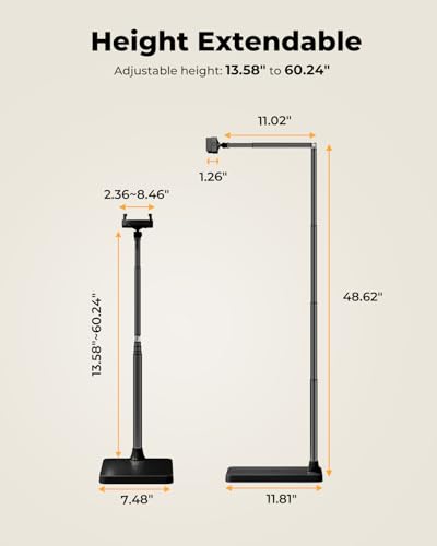 Support de tablette au sol pour lit support liseuse ajustable noir - 4
