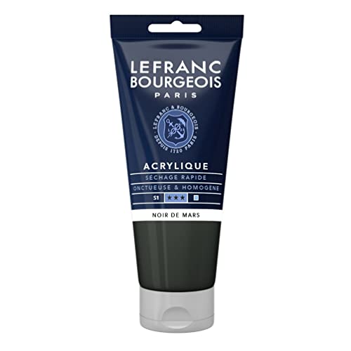 Lefranc Bourgeois Fine Acrylic Colore Acrilico, Nero (Mars Black), 80 ml