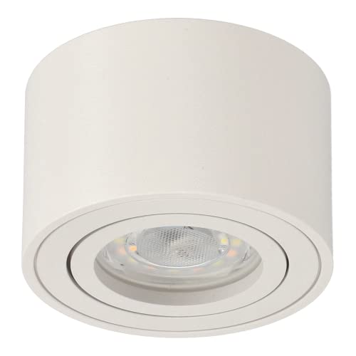 EDO Spot en saillie ZALDA OV White, Plafonnier rond blanc, Applique de Plafond à monter en saillie, Spot de Plafond Moderne, Downlight en aluminium EDO777451 Cover