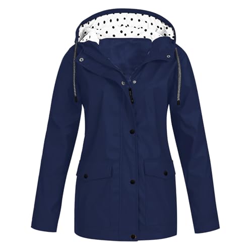 Chaqueta mujer impermeable y cortavientos con cremallera para lluvia fina de otoño
