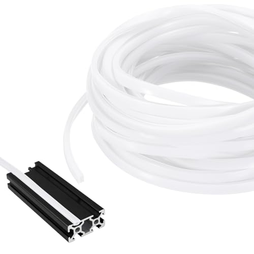 sourcing map 10m / 32.8ft Aluminum Extrusion T Slot Cover Flat Seal, Protection Dust Strip Bracket Insert for 8mm Slot 3