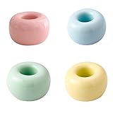 LUYING 歯ブラシスタンド歯ブラシスタンドかわいいおしゃれ洗面台 収納 除菌 吸水 速乾 乾燥 防カビ 防ダニ 消臭陶器家族カップル4セット（4色）