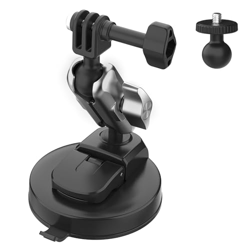 NEOSOU Soporte de coche para GoPro, ventosa de metal para ventana exterior, soporte de fijación interior para DJI Action Osmo Pocket Insta360, accesorios