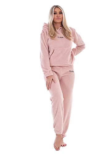 Image of SHAPERX Pajamas Set for Women With Hoodies Soft Comfy Fleece Pjs Pullover Pants Loose Plush Sleepwear Fuzzy Hoodies Loungewear for Winter Pack of 1