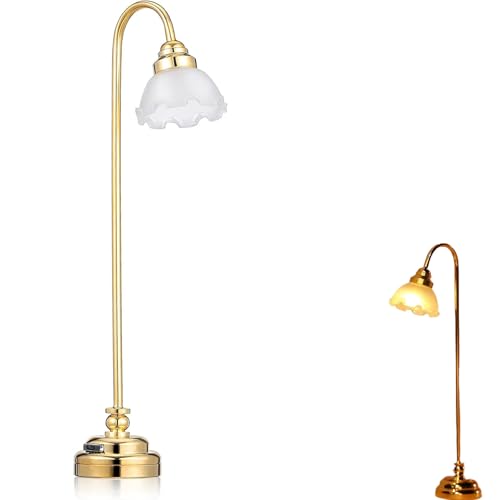 Mini Dollhouse Lamp 1/12 Scale Light Miniature Small Table Lamp Dollhouse Accessories (0.6X4.1 Inches)