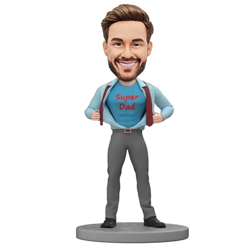 MYBOBBLE Superhero Custom Bobblehead Customize Personalized Bobble Head Customized Gifts for Super Dad