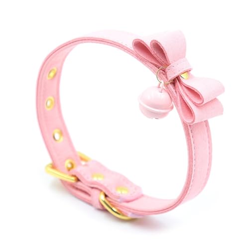 Soft Leather Pin Buckle Collar in Bell Bow Style-USRB116