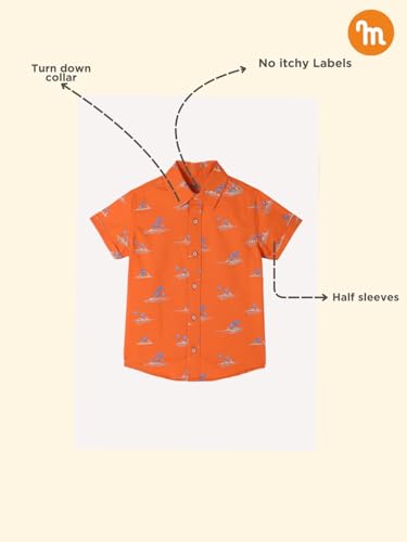 Milou Baby Boy's Regular Fit Shirt (SH-CU007_Orange - Image 3 thumbnail