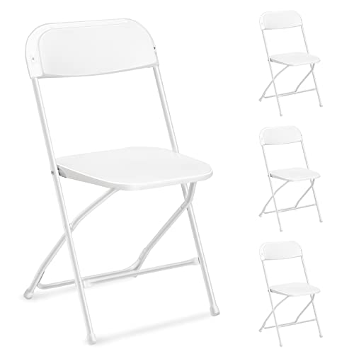 LEADZM Chaises Pliantes,Lot de 4,Chaises de Jardin,Chaises de Salle à Manger Portables,Structure en Acier Métallique,Charge 158 KG,Fêtes,Mariages,Pique...