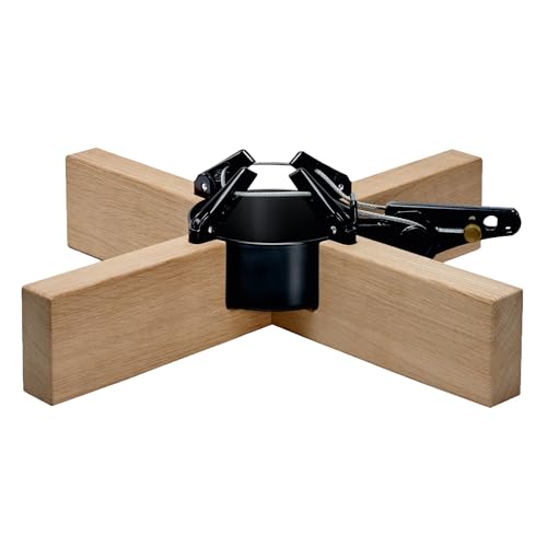Krinner Christmas Tree Kopenhagen - Oak Brown Stand - Original Single Cable Operation, Holds up to 8 ft Live Trees - Foot Pedal Setup - 4 Solid Steel Stabilizing Feet, German Made