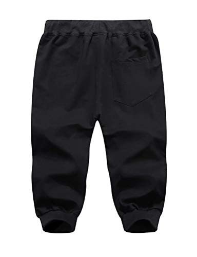 Bermuda masculina Biylacesen 3/4 de corrida capri para ginástica abaixo do joelho com bolsos com zíp