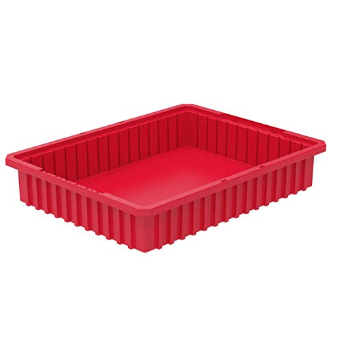 Exclusive Discount 70% Price  Akro-Mils 33224 Akro-Grid Plastic Slotted Dividable Modu Box Stackable Grid Storage Tote Container, (22-3/8-Inch L x 17-3/8-Inch W x 4-Inch H), (6 Pack), Red
