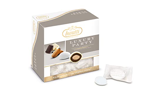 Buratti Confetti alla Mandorla Ricoperta di Cioccolato, Tenerezze Vassoio Bianco