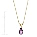 Finecraft 1/2 ct Natural Amethyst Pear-Cut Solitaire Pendant Necklace in 10K Yellow Gold, 18