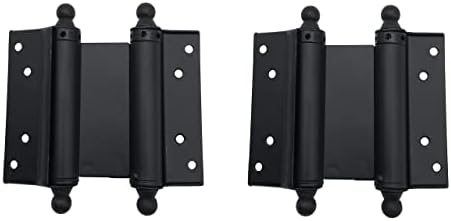 Matte Black Double Action Hinge Ball Heavy Duty Saloon Door Hinges Swinging Door Hinges with Screws, A Pair
