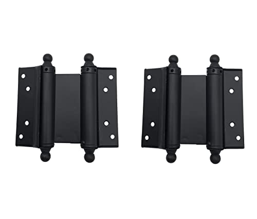Matte Black Double Action Hinge Ball Heavy Duty Saloon Door Hinges Swinging Door Hinges With Screws, A Pair #TOP28
