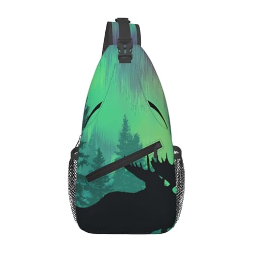 Moose Forest Multi Functional Adjustable Single Shoulder Crossbody Bag,Casual Chest Bag, Suitable For Daily Travel,Unisex