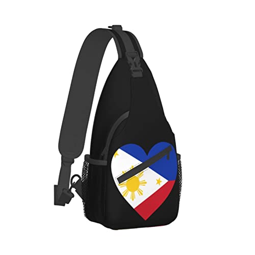 Mochila bandolera Love Philippines negra unisex miniatura 3