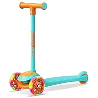 3 Wheel Scooter for Kids, Smooth Light Up LED Front Wheels, Wide Anti Slip Deck, Rear Foot Brake, Easy Lean to Steer Maneuvering, Indoor & Outdoor Ride On Toys for Ages 2 Up, Mint Color