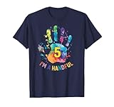 Risata Mano Colorata Bambini Festa Età Cinque