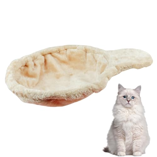 Cat Hammock Cat Bed 17in Dia Spoon-Shape Large Cat Tree Hammock Soft Scratch-Proof Cat Tree Replacement Parts Washable Easy to Install Cat Tree Attachments Beige