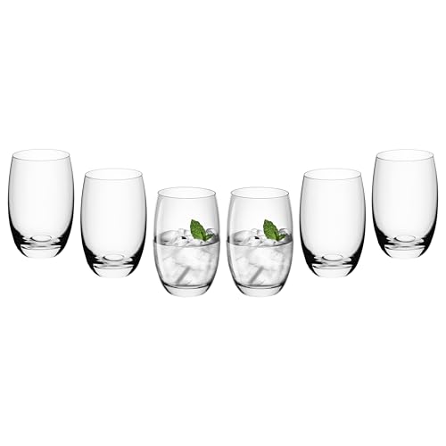 Gerlach 1760 Lot de 6 verres à boire 360 ml – Verres à eau – Passent au lave-vaisselle – Verres universels – Verres à jus – Flux transparent