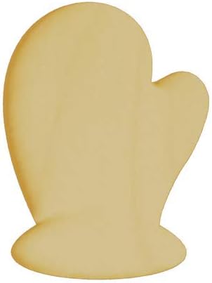 Package of 10, Small 3.75 X 2.75 X 1/4 Baltic Birch Plywood Mitten Wood Cut Out for Holiday Season Decor, Made in USA