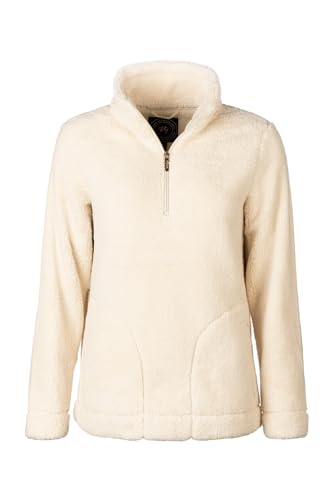 Image of Rydale Ladies Overhead Plush Fleece Jumper Wonem's Quarter Zip Teddy Sweatshirt Fleeces (UK, Numeric, 12, Regular, Regular, Cream)