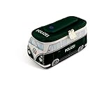 BRISA VW Collection - Volkswagen Bolsa de maquillaje cosmético sartículos de tocador de neopreno T1 Camper Bus (Policía/Verde/Pequeña)