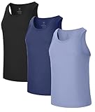 BAMBOO COOL Men's Tank Top Undershirts Moisture Wicking Breathable, Fitted Ruglar Fit T Shirts for Men 3 Pack