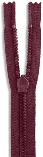 Invisible Nylon Coil Zipper 18Inch Cranberry | Non-Separating, Closed-End