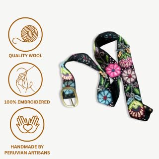 Peruvian Embroidered Flower Belts, Handmade, Colorful - Floral Belt4