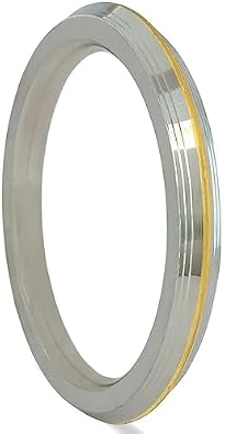 Stainless Steel Punjabi Sikh Gents Heavy Kada Bangle Bracelet With Stylish Gold Brass Line For Men