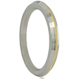 MAGICHOOD Stainless Steel Punjabi Sikh Gents Heavy Kada Bangle Bracelet With Stylish Gold Brass Line For Men