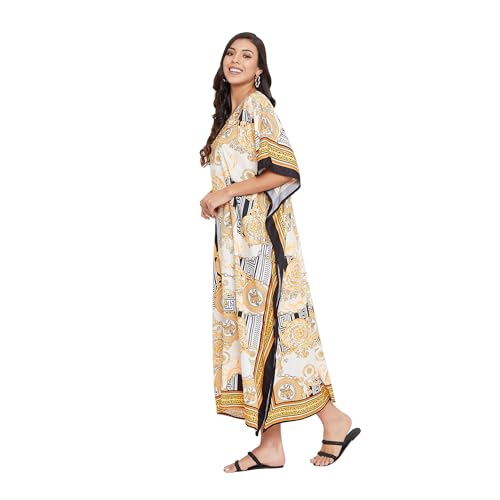 Image of Oussum Women Polyester Casual Long Plus Size Beach Caftan Cover Up Maxi Dress 1X-3X Summer Kaftan Dresses for Women