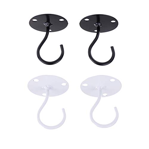 DINGJIN 4 Stück Deckenhaken Edelstahl Schrauben Montage Deckenhaken Tassenhaken Halter Swag Haken Cover