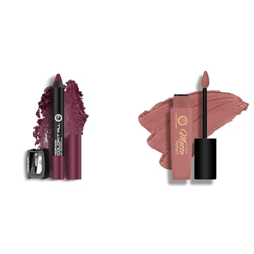 Image of Colors Queen Color It All Long Lasting Non-Transfer Lip Crayon Lipstick + Matte Perfect Long Lasting Liquid Matte Lipstick Combo (Murphy Wine, Kiss Me)