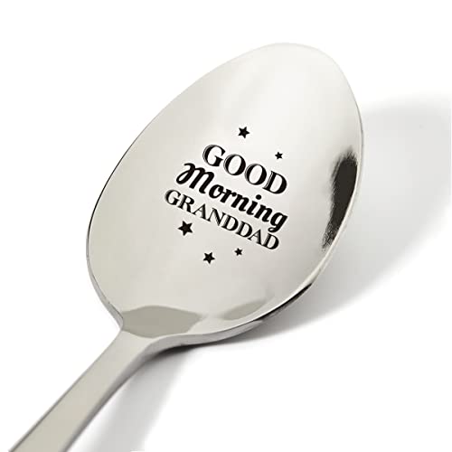 Geschenkideen für Opa, Good Morning Granddad Löffel, gravierter Edelstahl, Geschenk für Großvater, Löffel, Geschenke für Geburtstag, Vatertag Cover