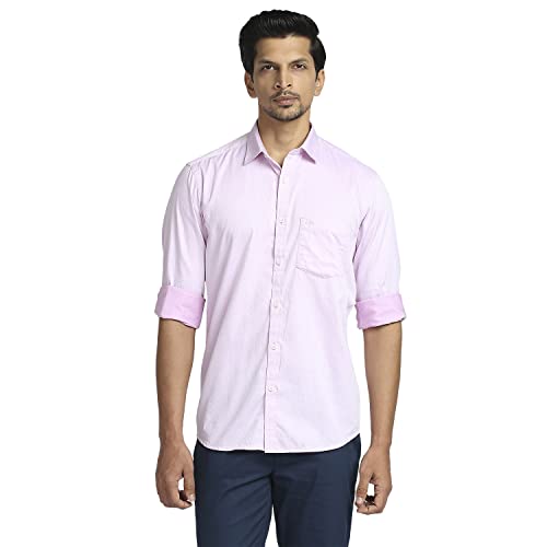 Image of Colorplus Cotton Contemporary Fit Medium Violet Casual Shirt for Men