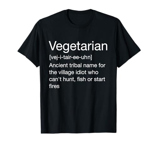 Sarcastic Vegetarian Definition - Funny Dictionary T-Shirt Black Unisex-Adults XS Regular Small US...