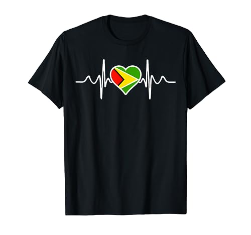 Bandera de Guyana Corazón Regalos de Guyana Love Guyana Camiseta